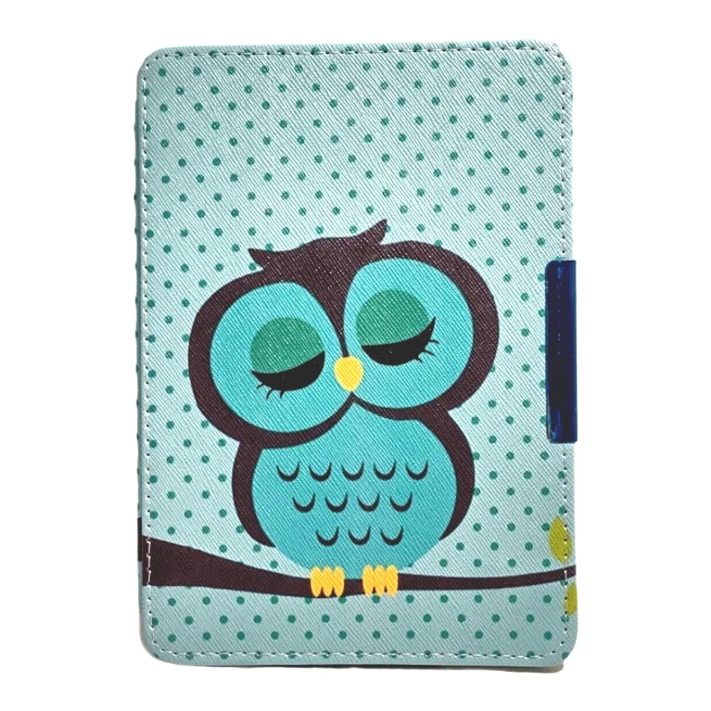 Slim PU Leather Case Owl Ebook Protector Cover Magnetic Close